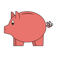 Piggy money savings icon vector illustration graphic design