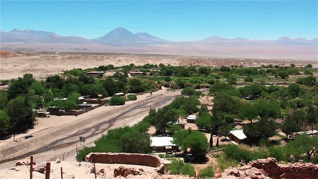 View Of San Pedro De Atacama and Licancabur Volcano from Pukara de Quitor, Chile
