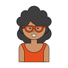 Woma with glasses cartoon icon vector illustration graphic design