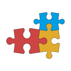 Puzzles jigsaw isolated icon vector illustration graphic design