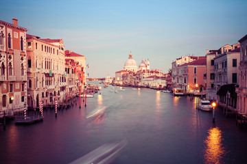 Fototapeta na wymiar Panorama of Grand canal in Venice