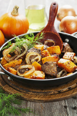 Chicken liver with pumpkin