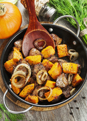 Chicken liver with pumpkin