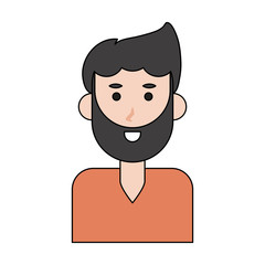 Young man face cartoon icon vector illustration graphic design