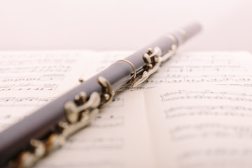 transverse flute on sheet music