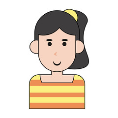 Woman face smiling cartoon icon vector illustration graphic design