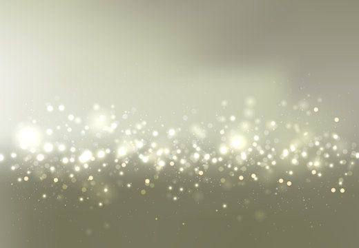Gold and silver bokeh sky background with glitter light.