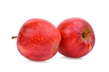 two whole red gala apple isloated on white background