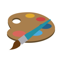 Paint palette and brush icon vector illustration graphic design