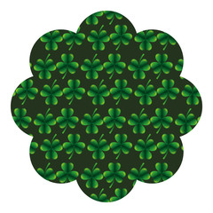 pattern shape label star st patrick day clover vector illustration