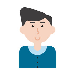 Young man face cartoon icon vector illustration graphic design