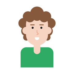 Young man face cartoon icon vector illustration graphic design