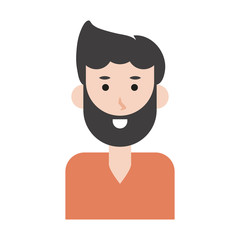 Young man face cartoon icon vector illustration graphic design