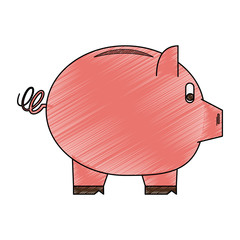 Piggy money savings icon vector illustration graphic design