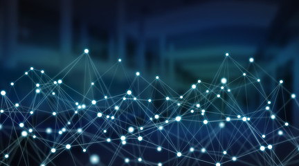 Connections system and datas exchanges 3D rendering