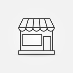 Shop building concept vector icon in thin line style
