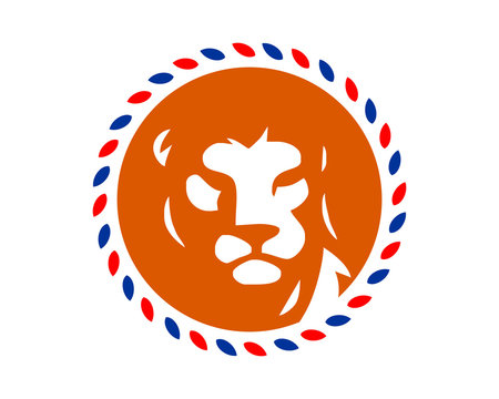 orange lion head face image vector icon logo