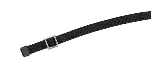 Black nylon belt, strap isolated on white background