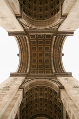 Paris. Triumphal arch, view from below.