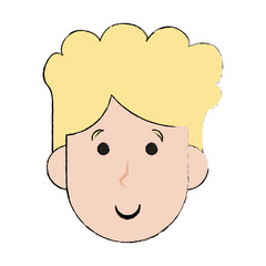 Boy smiling profile icon vector illustration graphic design