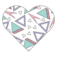label shape heart different geometric figures vector illustration