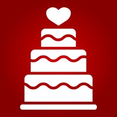 Stacked love cake glyph icon, valentines day