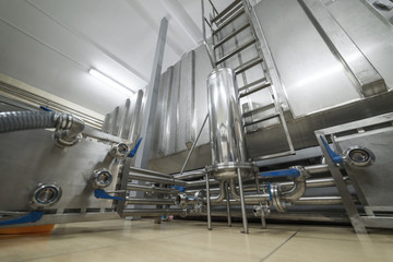 Storage of liquid with stainless steel tanks.