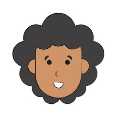 Woman face smiling cartoon icon vector illustration graphic design