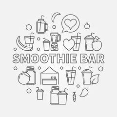 Smoothie bar concept circular symbol. Vector illustration