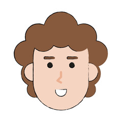 Young man face cartoon icon vector illustration graphic design