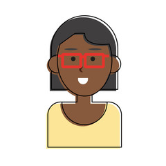 Woma with glasses cartoon icon vector illustration graphic design