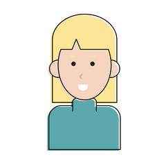Woman face smiling cartoon icon vector illustration graphic design