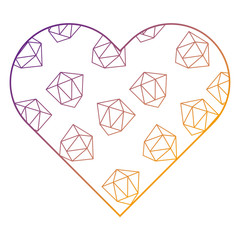 label shape heart different geometric figures vector illustration blur line design