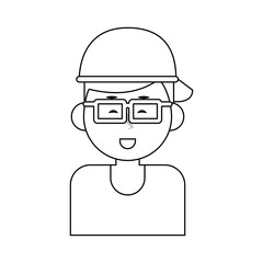 Boy with hat and glasses icon vector illustration graphic design