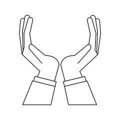 Hands open symbol icon vector illustration graphic design