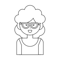 Woma with glasses cartoon icon vector illustration graphic design