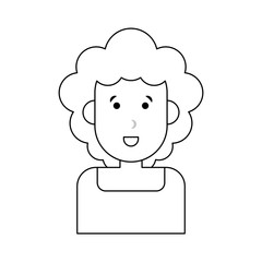 Woman face smiling cartoon icon vector illustration graphic design