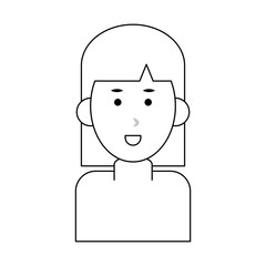 Woman face smiling cartoon icon vector illustration graphic design