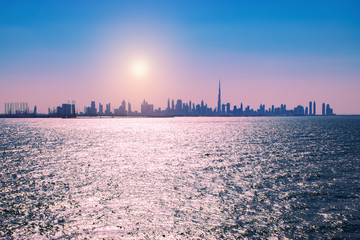 Fototapeta na wymiar Dubai skyline silhouette