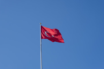 Republic of Turkey flag. Surging Turkish flag isolated.