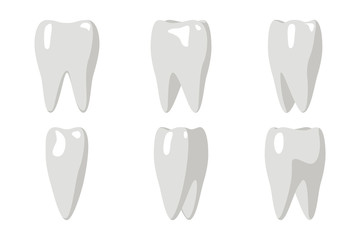 Cartoon Tooth Rotation Animation Frames 3d Stomatology Dental Poster Flat Design Isolated Icon Template Transperent Background Mock Up Vector Illustration