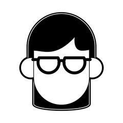 Woman with glasses cartoon icon vector illustration graphic design