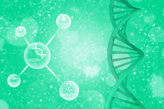 3d render of dna structure, abstract background