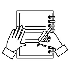 note book with hand writen vector illustration design