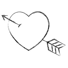 heart with arrow icon vector illustration design
