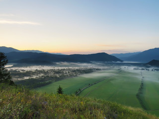 Mountain landscape in the morning