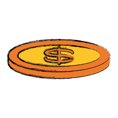 colored  coin  vector illustration
