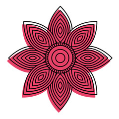 floral mandala round ornament for adult coloring page vector illustration