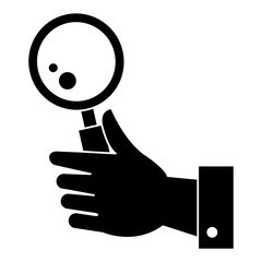 hand with magnifying glass isolated icon vector illustration design