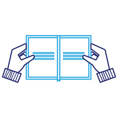 hands with note book vector illustration design